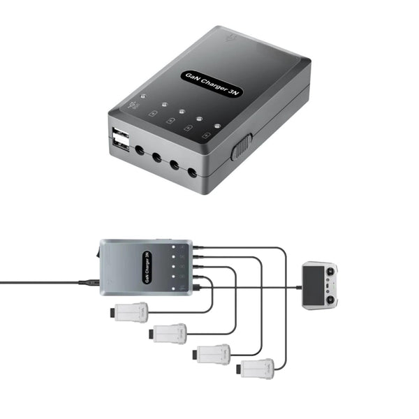 120W GaN Fast Charger for DJI Mini 3, 3 Pro and 4 Pro Charging Hub