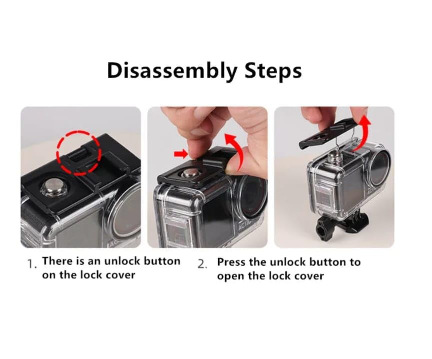 GetZget® Waterproof Case for DJI Osmo Action 5 pro, Action 3, 4 Camera Underwater Dive Protective Accessories