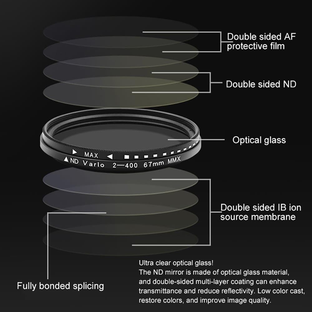 Magnetic 52mm Lens Filter Foldable Adapter with Rotatable ND2 to ND400 Filter