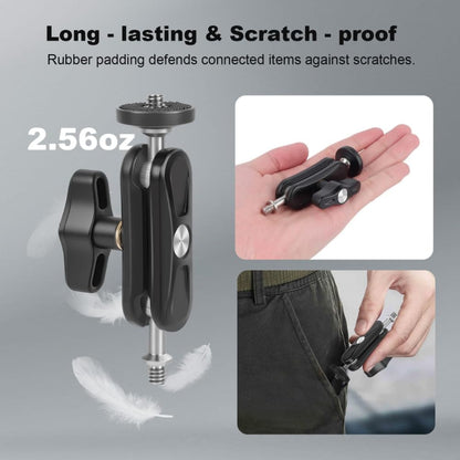 GetZget® Universal Double Ball Head Magic arm 1/4" Screw Extendable Mount For DJI Action 5/ Pocket 3, Bike Bracket Mount Accessories