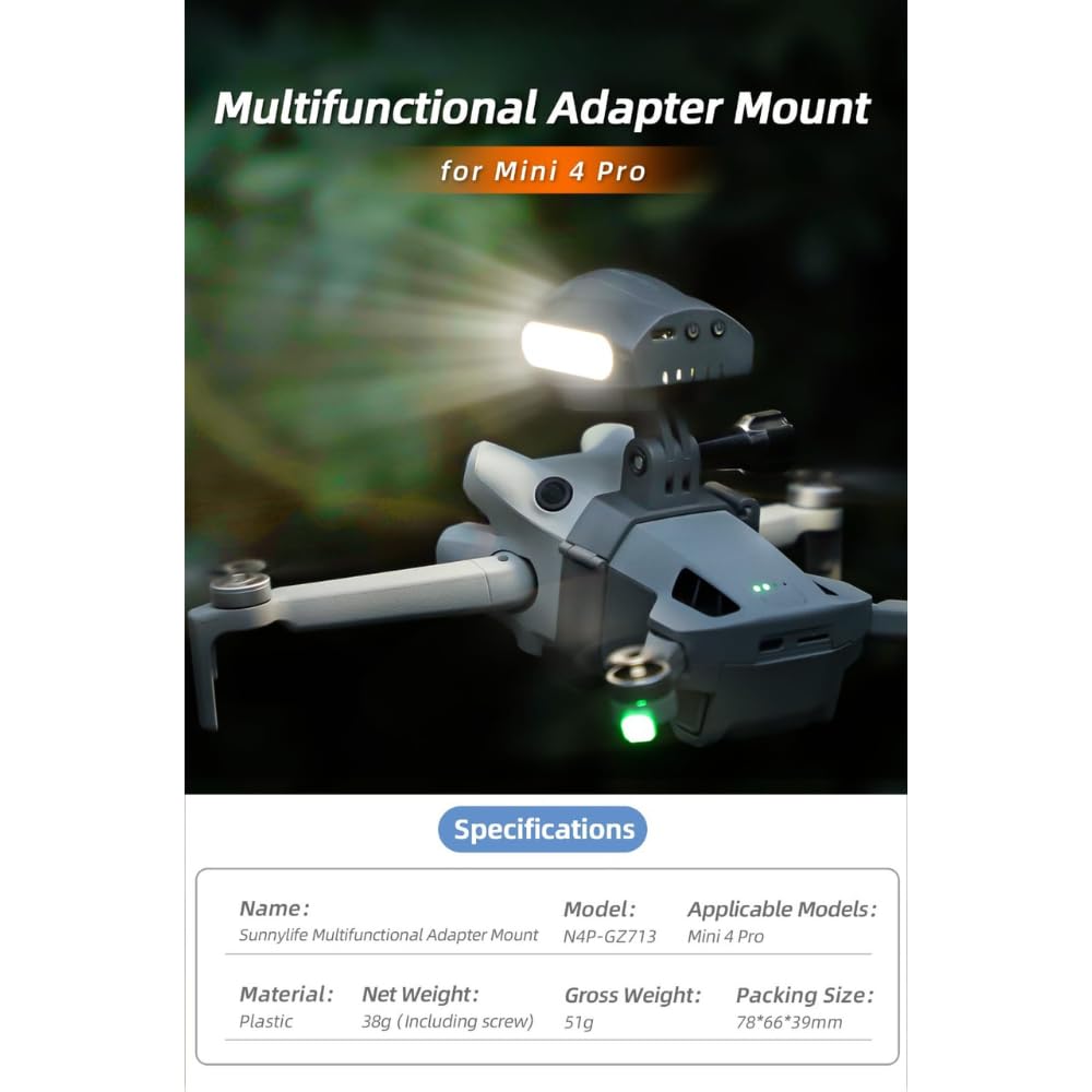 Sunnylife Action Camera / Searchlight Holder for DJI Mini 4 Pro (view 5)
