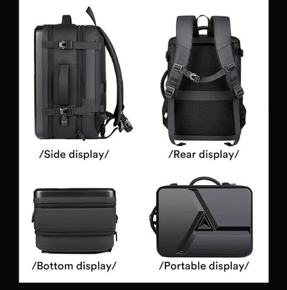 GetZget® luggage, laptop Carrying Case Hard shell Bag Multipurpose traveling Backpack with USB Charging Port/extendable/suitcase/Luggage/Travel bag (Black)
