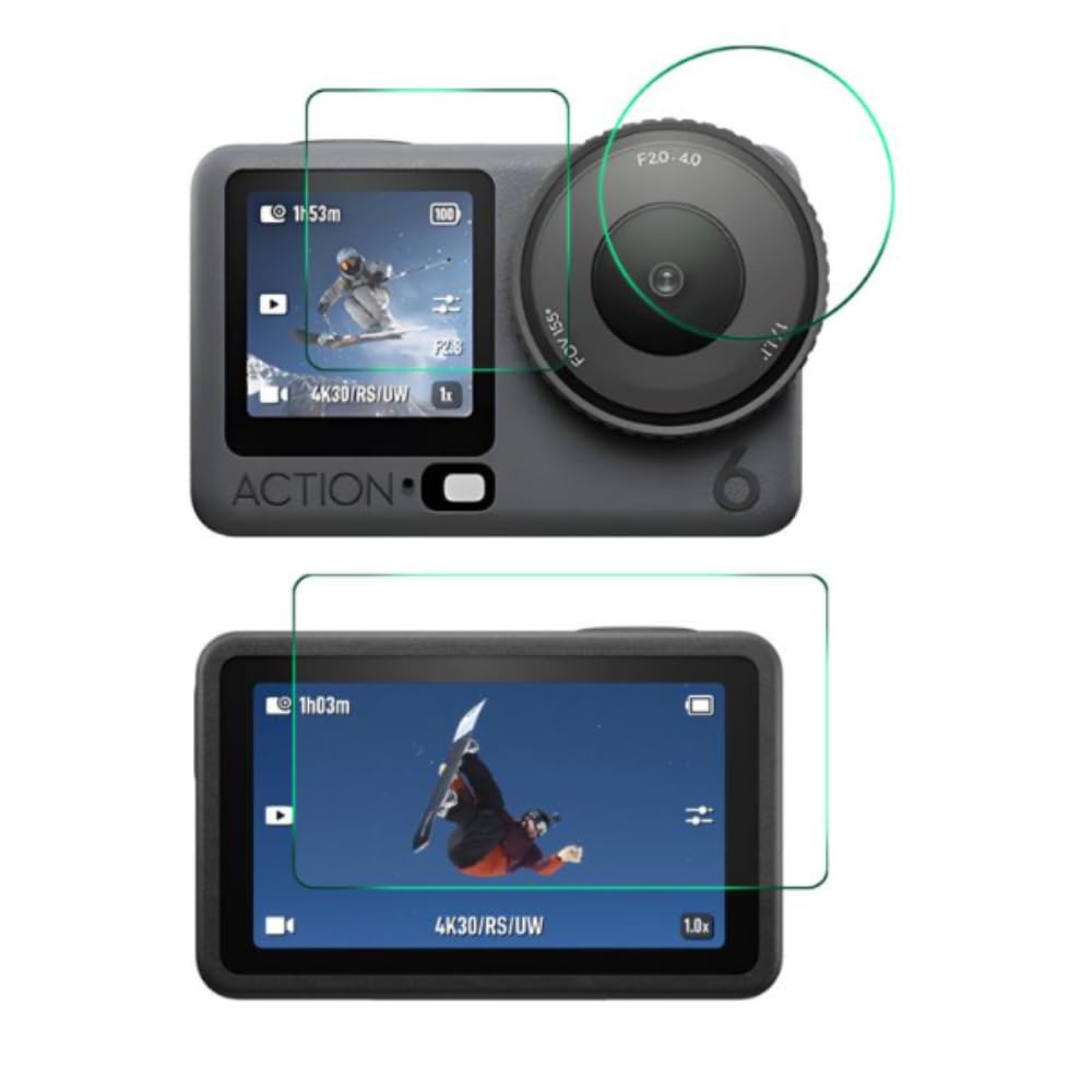 GetZget Tempered Glass For Dji Action 6 Camera Screen scratch Protector Glass Accessories