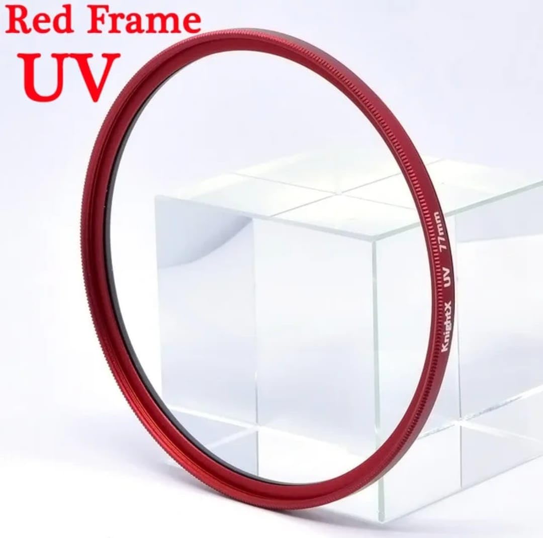 UV Filters Lens for oneplus12, iPhone 13/14/15 pro & pro max, Xiaomi 14 Mobile Cover, DSLR Camera (UV Filter, 58mm) (Red Frame)