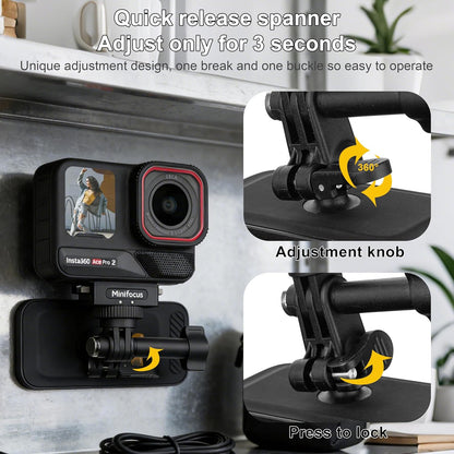 Magnetic Backpack Mount Clip, Universal 360° Swivel Action Camera Clip 