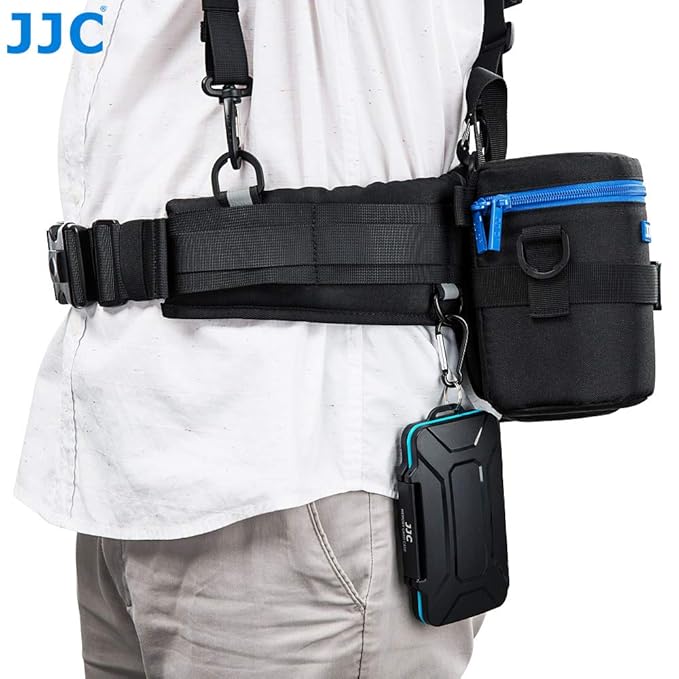 JJC Photography Belt & Harness System For JJC DLP/Lowepro S&F Lens Pouches – Ergonomic Vest-Style Camera Harness with Adjustable Belt & D-Rings for Professional Photographers