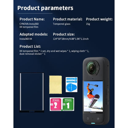  Tempered Film HD Compatible With Insta360 X4 Camera Screen Protector Curved Film 