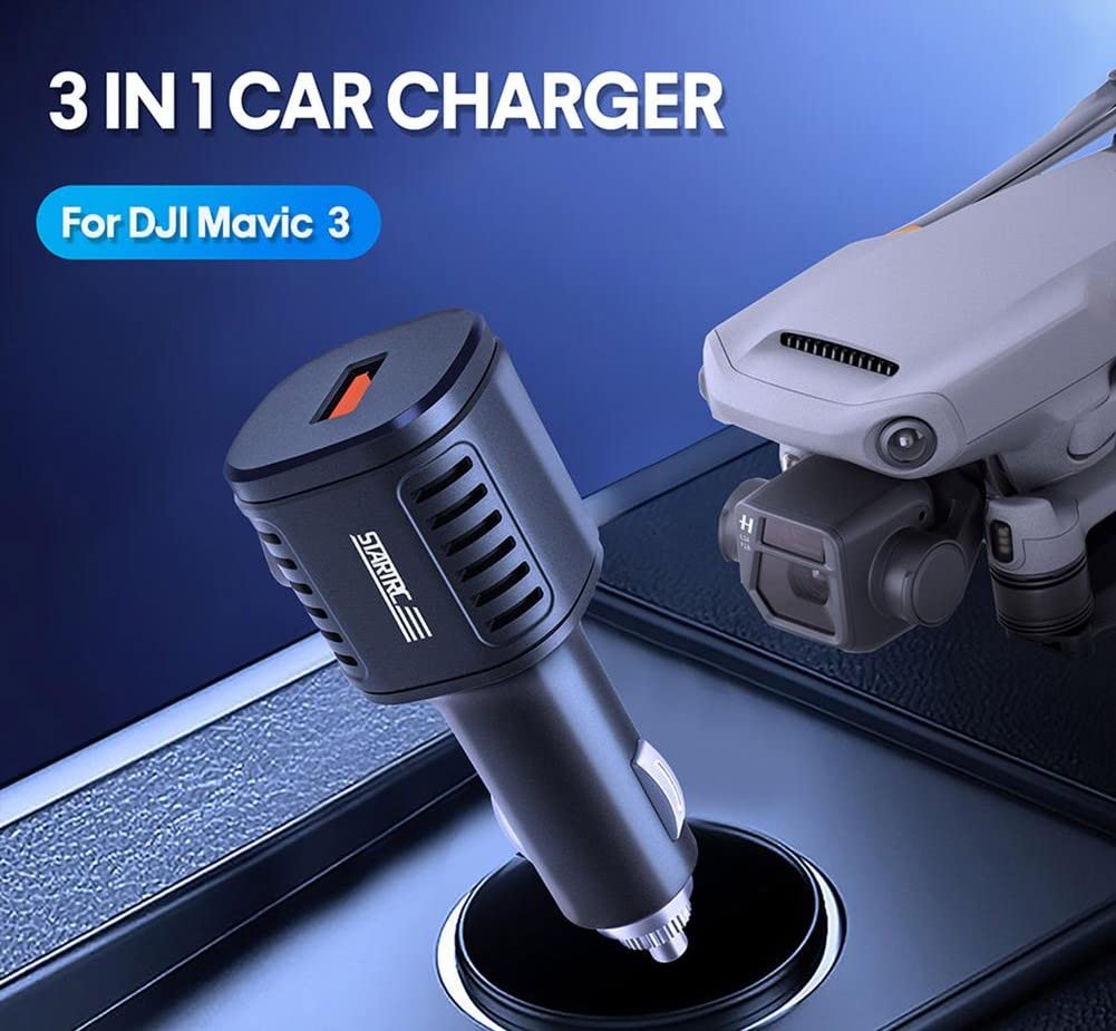 Car Charger for DJI Mavic 3 /3 Pro & Classic Battery Car Charger Accessories