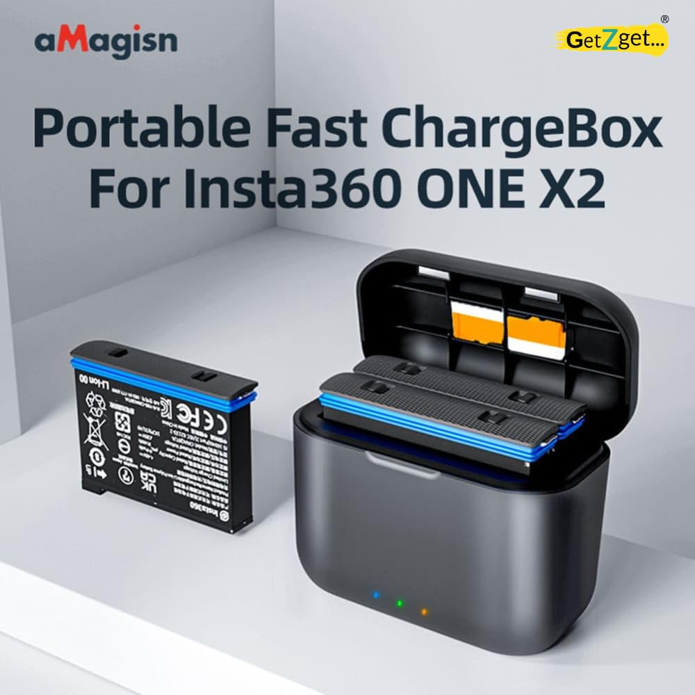 Charging Hub for Insta360 one X2 Portable 2 Channel Battery Fast Charger with Micro SD Card Slots