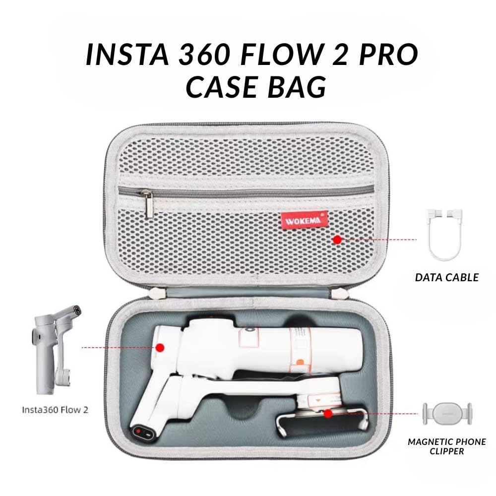 Carrying Case Bag for insta360 Flow 2 pro Compact Gimbal and Accessories Protective Bag