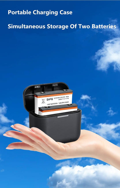 Insta360 one X3 Portable 2 Channel Battery Fast Charger with Micro SD Card Slots Charging Hub