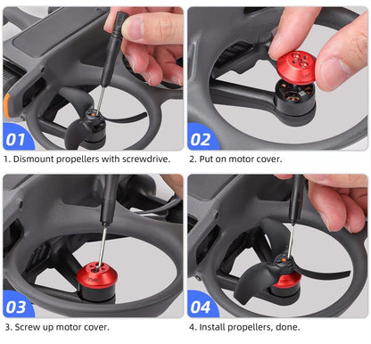 Upgraded Aluminum Motor Cover Cap For DJI Avata 2- Durable, Lightweight Protection, and Heat Dissipation Accessories(Red)