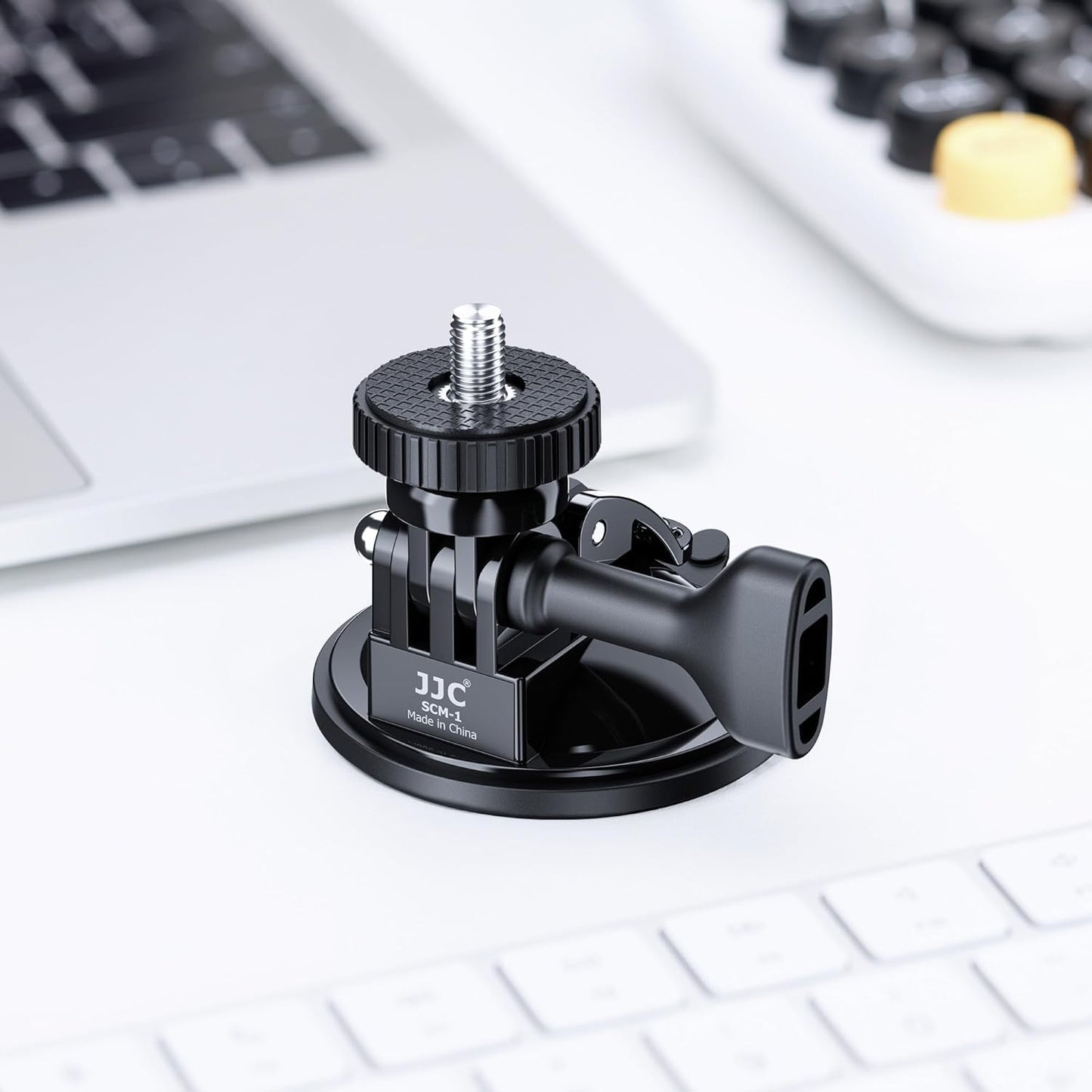 JJC Suction Cup Mount with 1/4"-20 Screw for DJI OSMO Nano Action 6/5 Pro 4 3 Action Camera, Strong Stable Suction Cup Base For Gopro 13 12 11 10, for Insta360 X5 X4 X3 OSMO 360 Car Mount