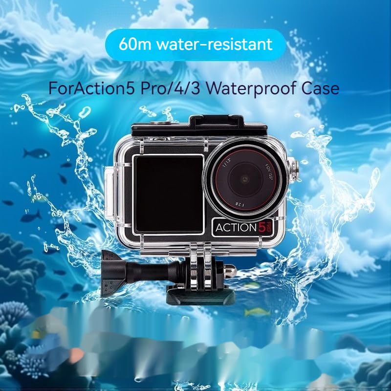 GetZget® Waterproof Case for DJI Osmo Action 5 pro, Action 3, 4 Camera Underwater Dive Protective Accessories