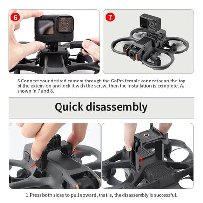 DJI AVATA 2, GoPro Hero Series, DJI Action Series, Insta360 Ace Pro 2, X5 Series Camera Mount Bracket Holder Accessories