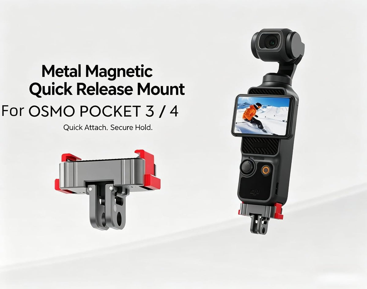 Magnetic Metal Mount For DJI Osmo Pocket 3/4/ 4P Pro Sport Camera Accessories (Getzget)