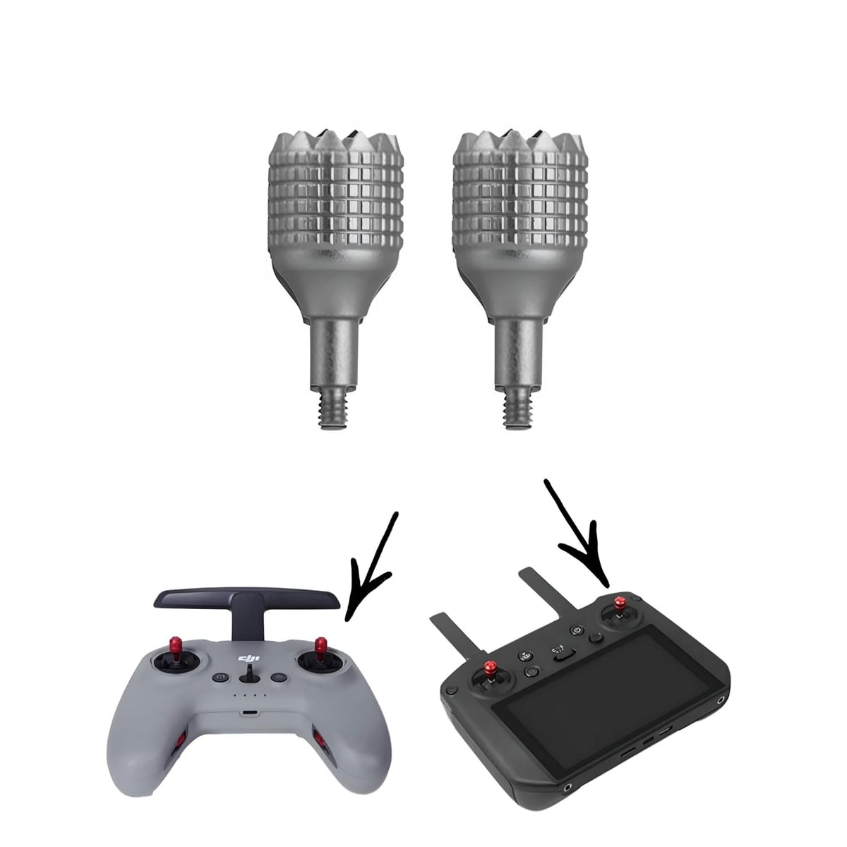 Thumb Rocker Joystick for DJI FPV, Avata, Avata 2 and RC Pro (Silver)
