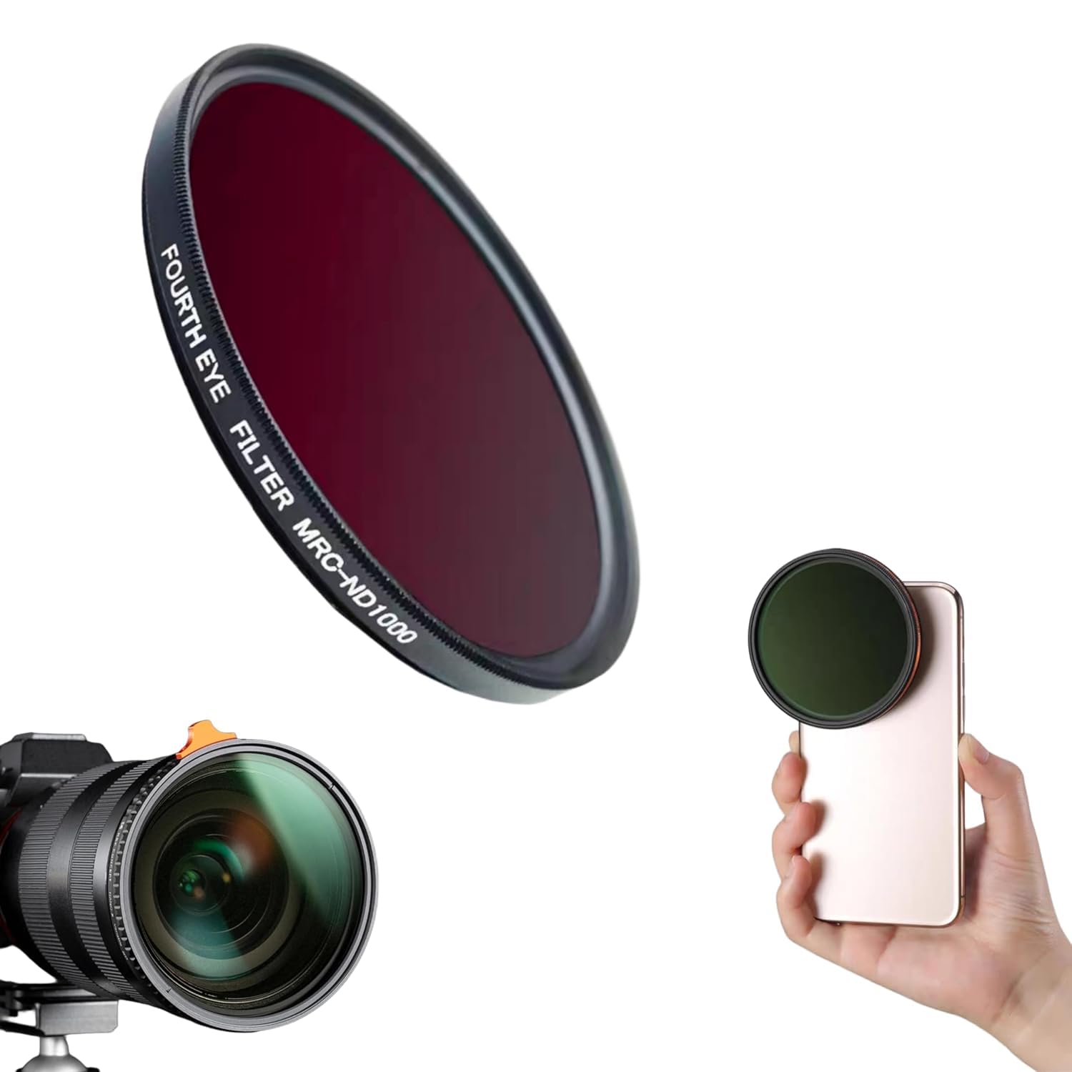 52mm Nd1000 Filters Lens For iPhone 13/14/ 15 & Plus, Vivo X90 Mobile Cover, DSLR Camera 