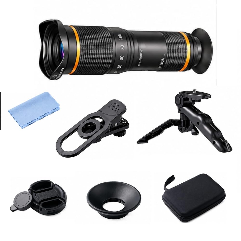 36X Metal Telephoto Lens Kit with Lens Clip & Handheld Tripod, Mobile Phone Camera Lens for Photography