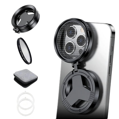 GetZget® Magnetic 52mm Lens Filter Foldable Adapter with Rotatable Star Filter For iPhone 17/16/15/14/13 and Android Phones (with Star Filter)