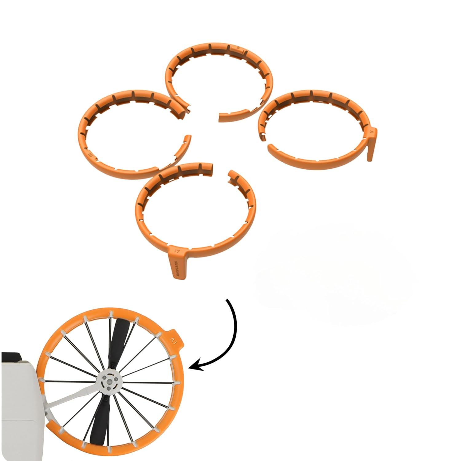 Dji Flip Propeller Guard Protector Bumper Protective TPE Cover Accessories (Orange)