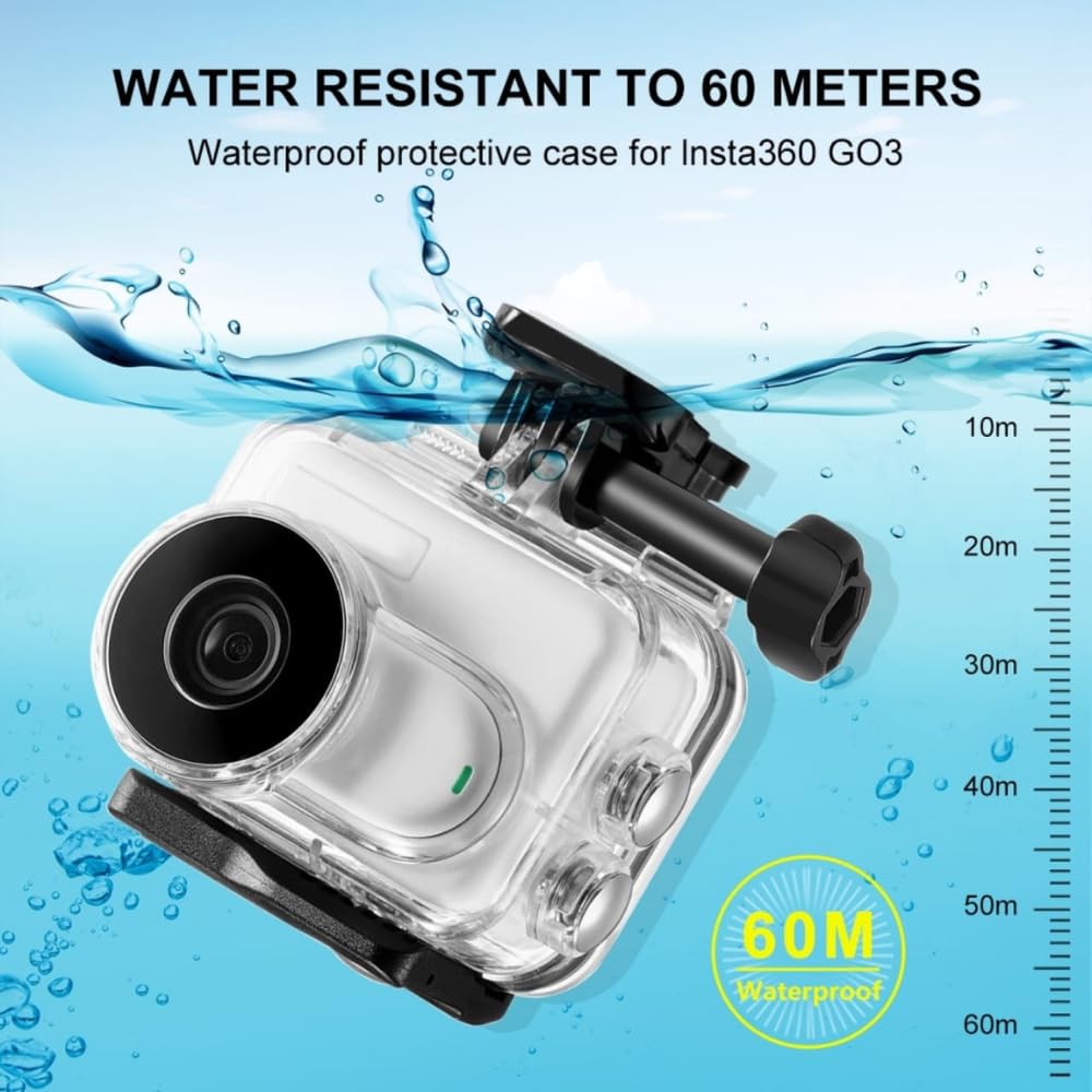 Underwater Waterproof Dive Case Compatible with Insta360 Go 3