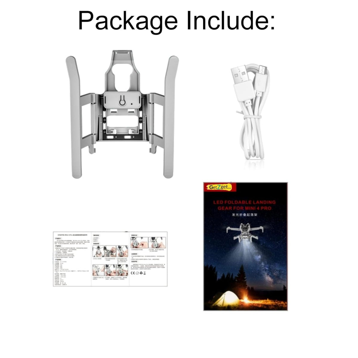 LED Landing Gear Height Extender for DJI Mini 4 Pro (3 Lighting Modes) (view 5)