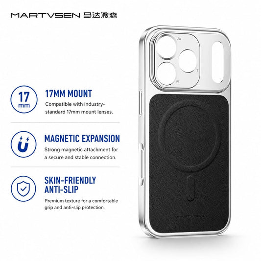 Martvsen Phone Case For iPhone 17 Pro with 17mm Threaded Lens Mount, Magnetic Phone Cover