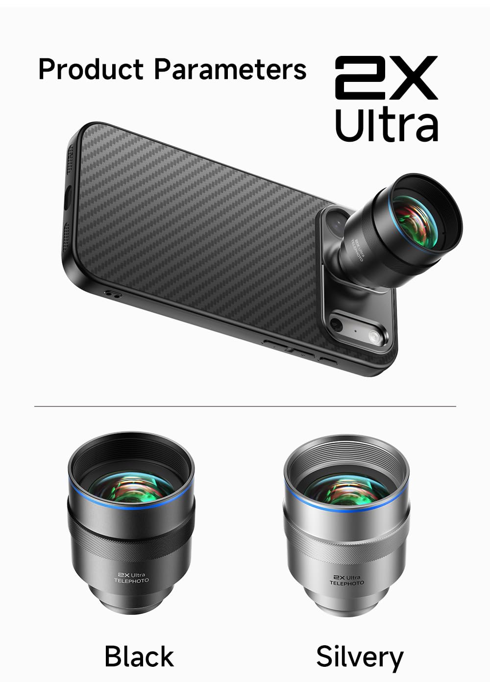 GetZget® 2X Telephoto Lens for iPhone & Android Universal Mobile Camera Zoom Lens 