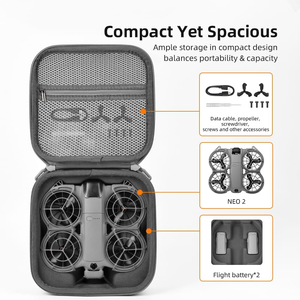 GetZget® DJI Neo 2 Drone Bag & RC N3 Remote Bag Compact Air Travel Protection Case