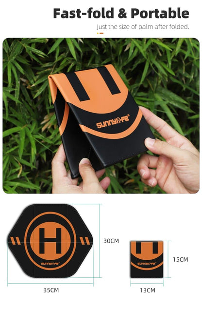 35cm Hexagonal PU Leather Landing Pad Compatible with DJI Neo, Flip, Mavic Mini/Mini 2/3/ 4 Pro, Avata 1/2, Tello Waterproof Safety Helipad Accessories
