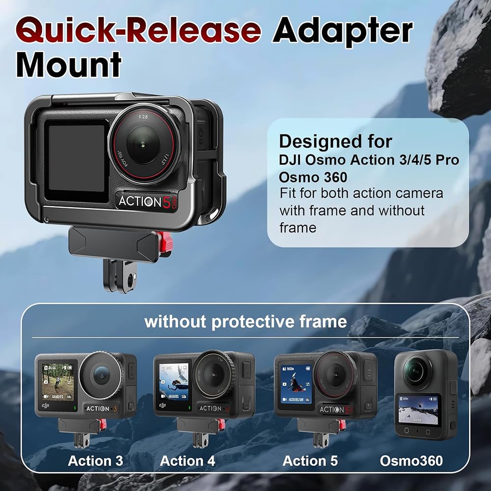 Magnetic Quick Release Base Mount For DJI Action 5, 4, 3, 2 / Osmo 360 (Getzge)