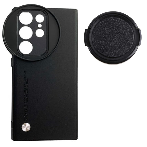 67mm Filter Phone Case for Samsung Galaxy S24 Ultra with Lens Cap (Black)
