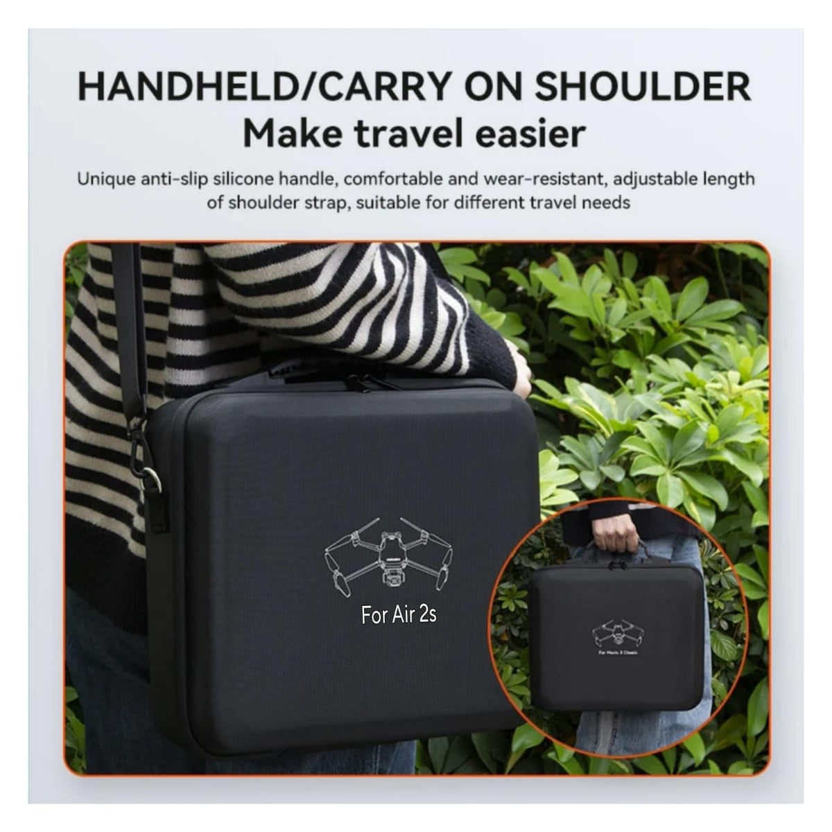Compact PU Shoulder Bag for DJI Mavic Air 2 / Air 2S (Soft Case) (view 4)