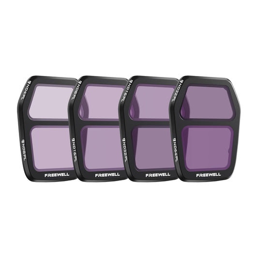 Freewell Hybrid Split ND/PL Bright Day 4-Pack For DJl Air 3S ND4PL/ND8PL, ND8PL/ND16PL, ND16PL/ND32PL, ND32PL/ND64PL