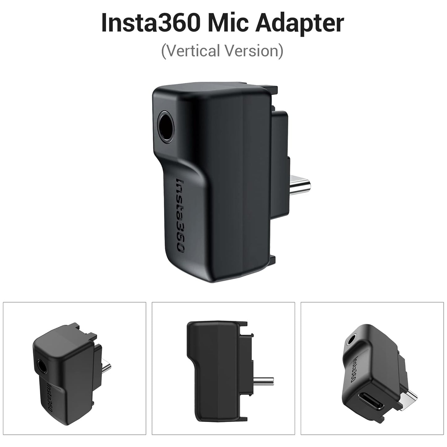 CYNOVA Upgraded Insta 360 Mic Adapter, Audio 3.5mm Jack Compatible with Insta360 One RS 1-inch 360 Mic Adapter / Insta360 One X2 Mic Adapter Extrenal Microphones USB-C Port for Inst360 X2 Accesories