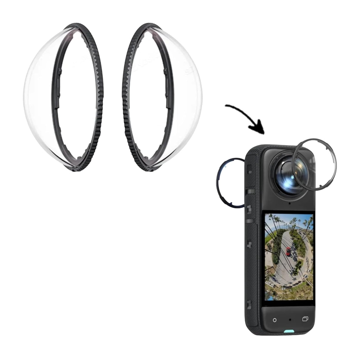 Premium Rotating HD Lens Guard for Insta360 X5 and X4 (Tempered PC)