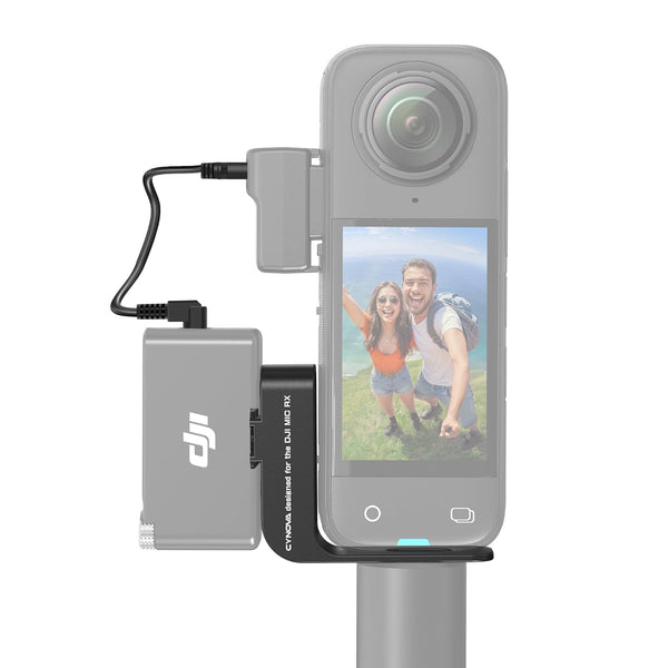 Cold Shoe Mic Mount for Insta360 X5, X4, X3 and DJI Mic 2 (3.5mm Cable)