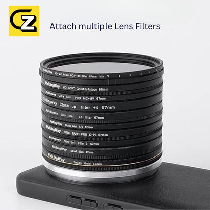  Phone Case For Vivo X90 with Lens Cap Cover Support 52mm ND Filter Lens Accessories (Black)