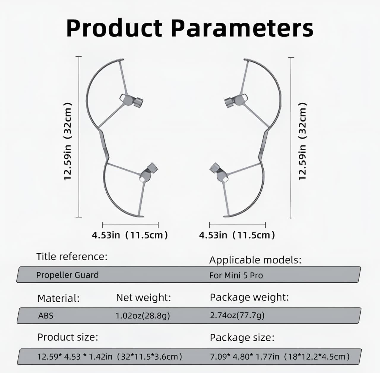 GetZget® Lightweight Propeller Guards for Dji Mini 5 Pro - Enhanced Protection Accessories for Your Propellers