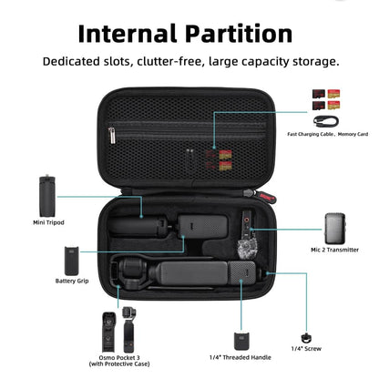 Carrying Case Bag for DJI Osmo Pocket 3 Water Splash Proof Protective Storage Hand Bag