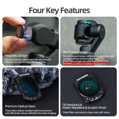 DJI Osmo Pocket 4/3 (2-in-1 ) Adjustable Variable ND Magnetic Camera Lens Filters 