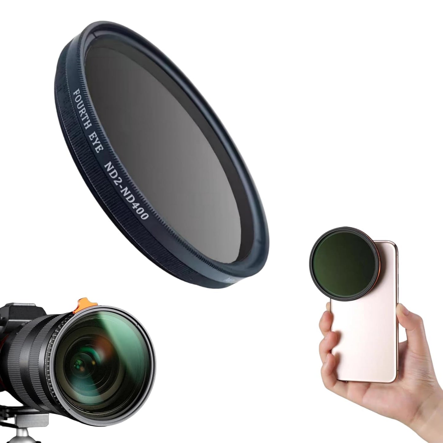 52mm Nd Filters Lens For iPhone 13/14/ 15 & Plus Mobile Cover, DSLR Camera (ND2-ND400 Filter, 52m