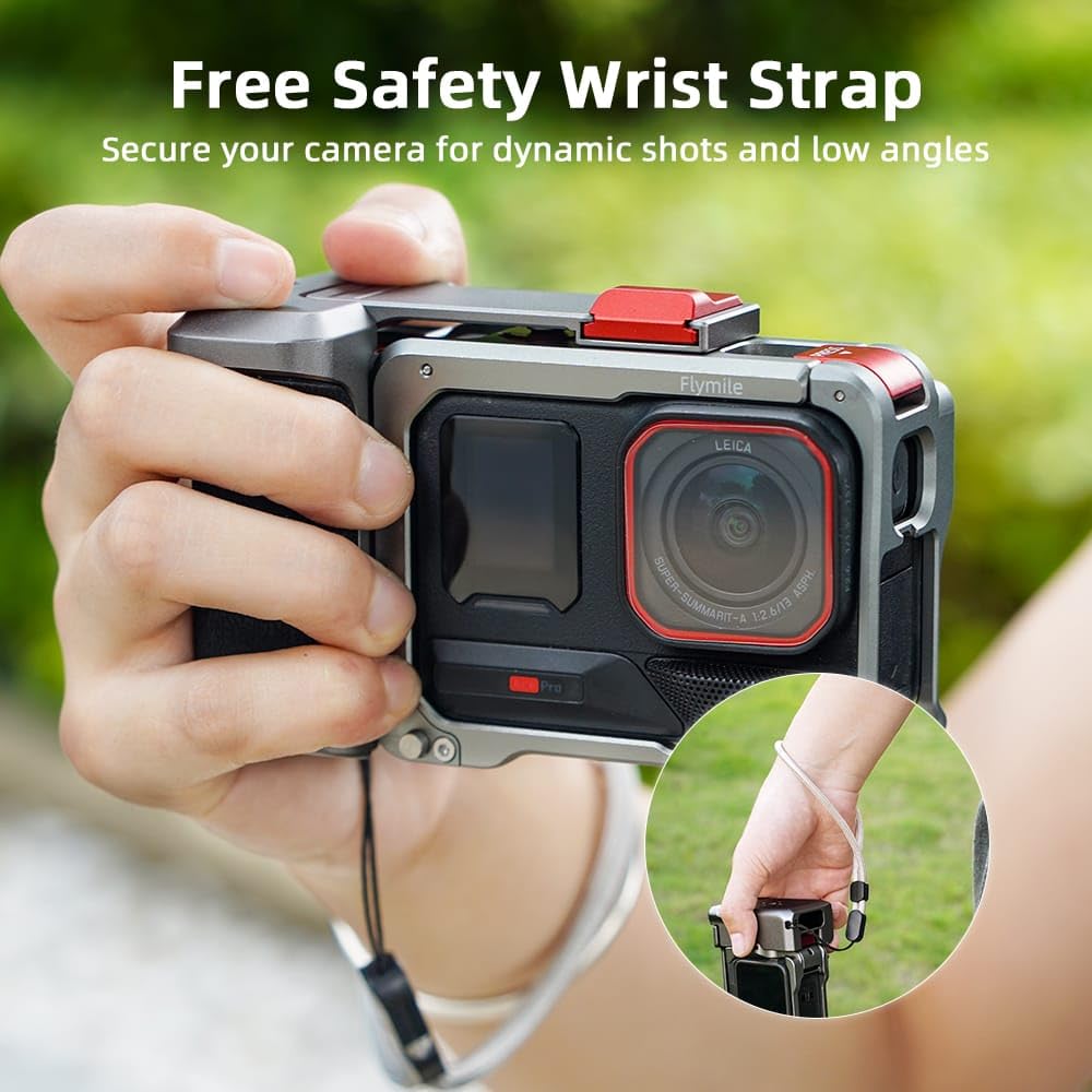 GetZget® Flymile Xplore Grip Kit  Insta 360 Ace pro 1/ pro 2 Camera Metal Hand Grip with Lens Cap 