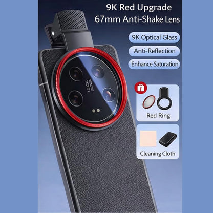 67mm Universal Lens Clip for  Iphone &amp; Android phone can Attach ND,UV,CPL Filters Adapter Ring 