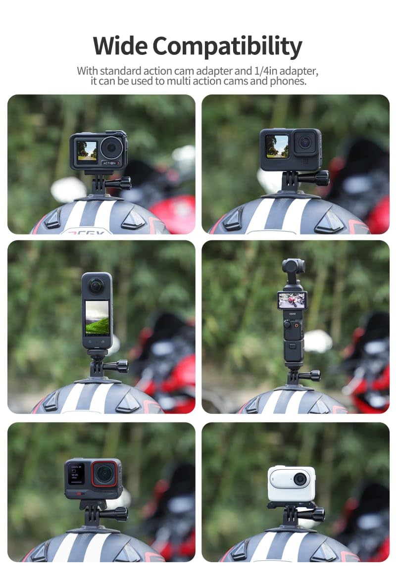 Sunnylife Adhesive Helmet Mount for DJI Osmo 360, Pocket 3, Insta360, GoPro (view 4)