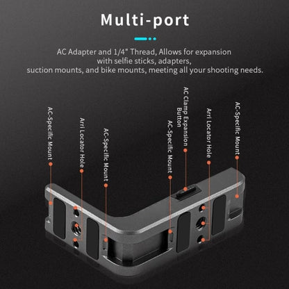 Vertical-Horizontal L Shape Magnetic Base Mount For Action 3/4/ 5 pro Camera Aluminium Alloy Mounting Accessory