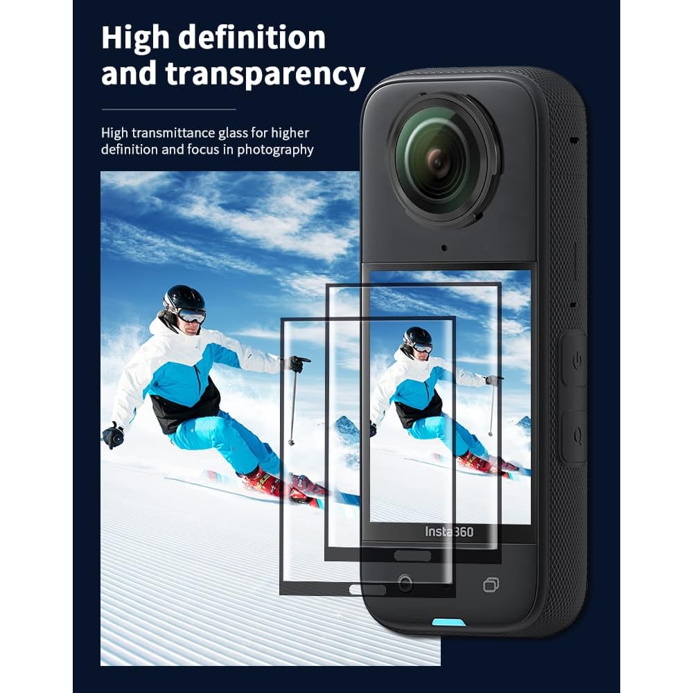 Curved Tempered Film Screen Protector for Insta360 X5 and X4 (Pack of 2) (view 7)