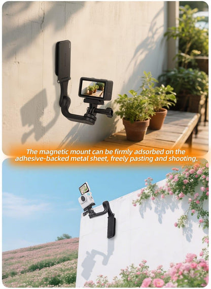 Sunnylife Rotatable Magnetic Mount For DJI Osmo 360, Pocket 3, Action 4/5/5pro, Insta 360 X5/X4/X3, Go Pro Hero 12/11/10 Action Camera Accessory