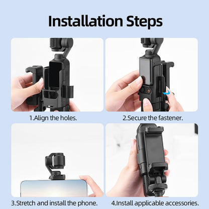 GetZget® Phone Adapter For DJI Osmo Pocket 3/4/ 4P/ 4 Pro, Smartphone Mount Holder with 1/4" Threaded Handle, Handheld Vlogging & Shooting Accessory